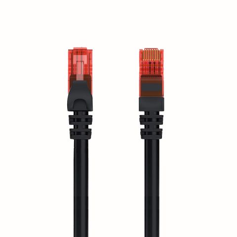 Welly Enjoy it - Cavo di Rete Patch Cat.6 U/UTP Ethernet Gigabit LAN RJ45, Lunghezza 0.5 m, PVC, CU, AWG 26/7, Nero
